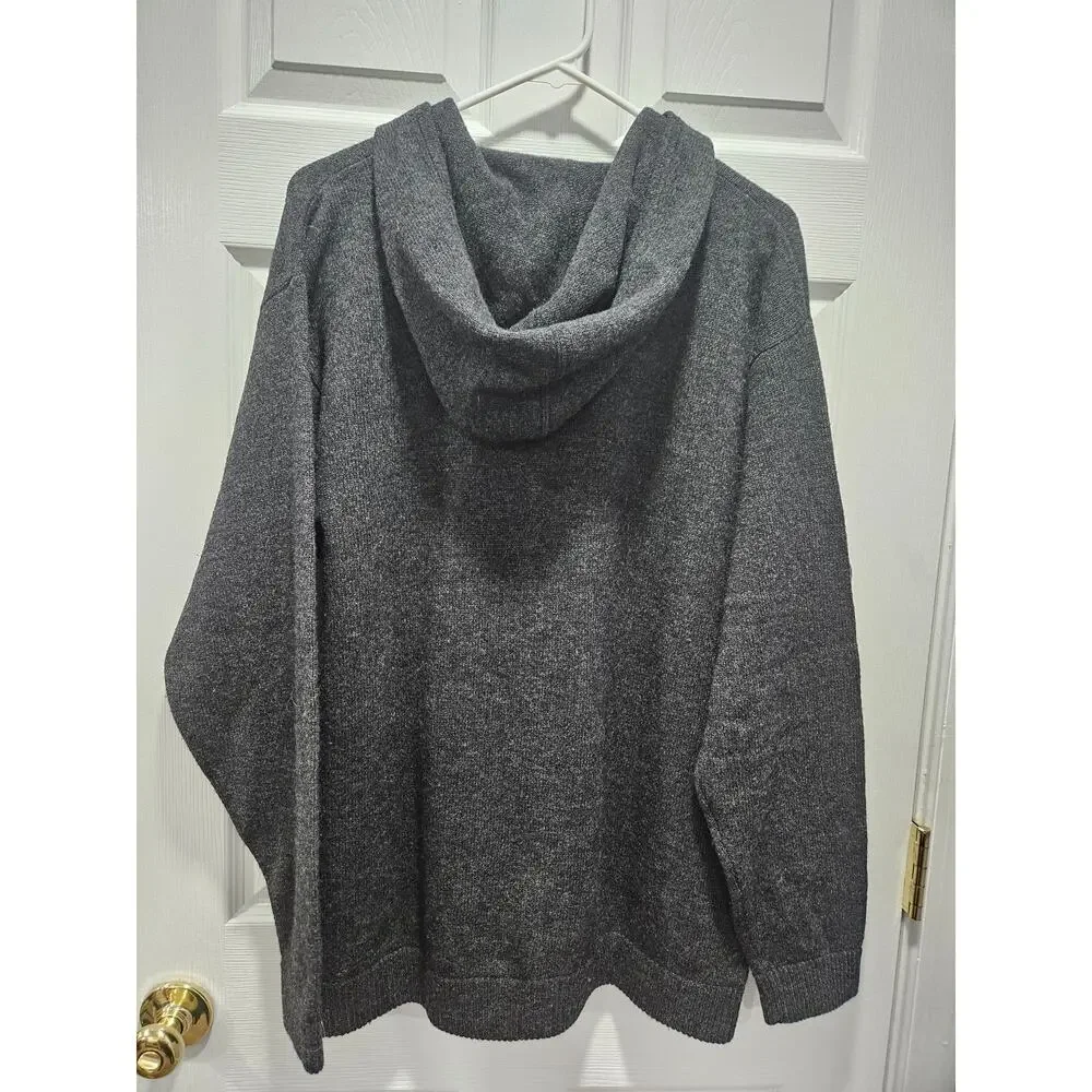Structure Wool Blend Hoodie Sweater Gray Minimalist Normcore Men's M